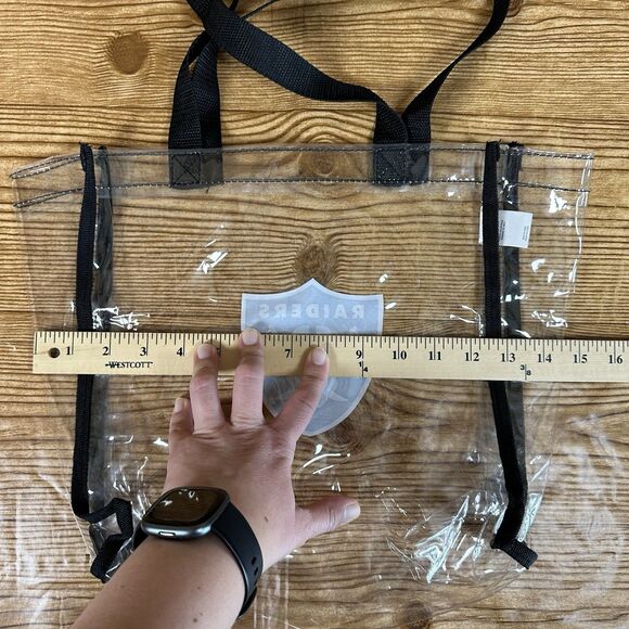 NFL Raiders Clear Messenger Tote Bag Two Lanyards And Two Wristbands NFL Lot - Picture 5 of 16